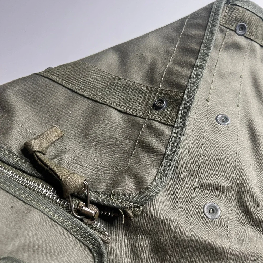 Vintage Military Olive Drab Canvas Duffel Bag Equipment Carrier Utility Gear